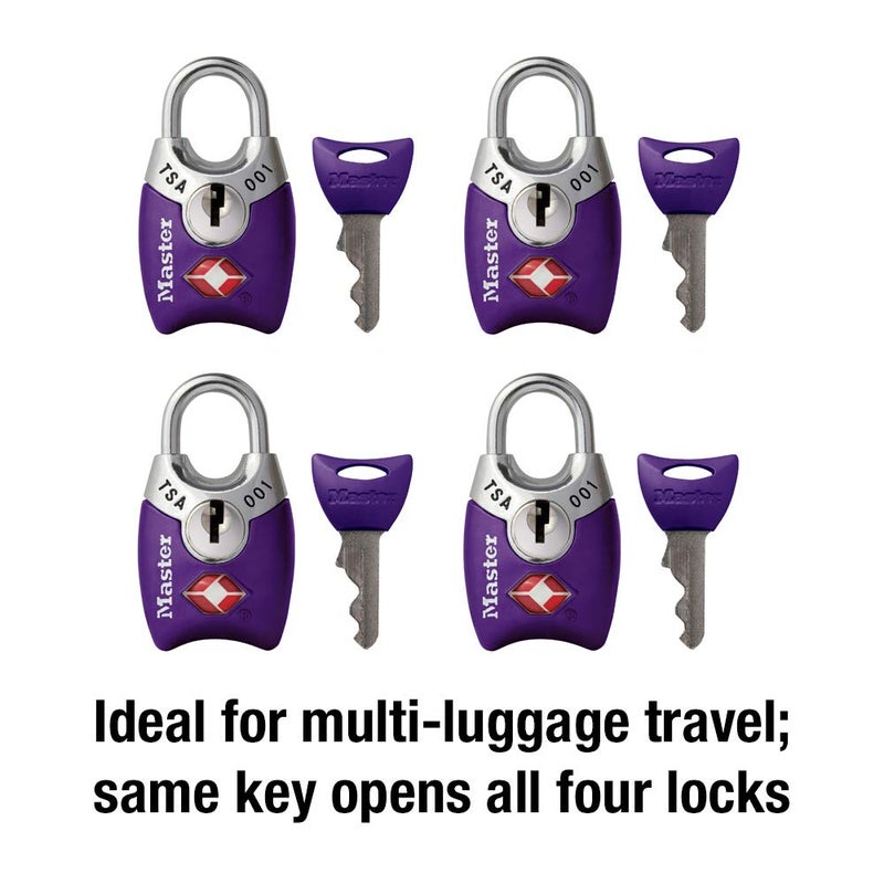 Master Lock 4689Q TSA Approved Luggage Lock, 4 Pack, Colors May Vary - Image 4